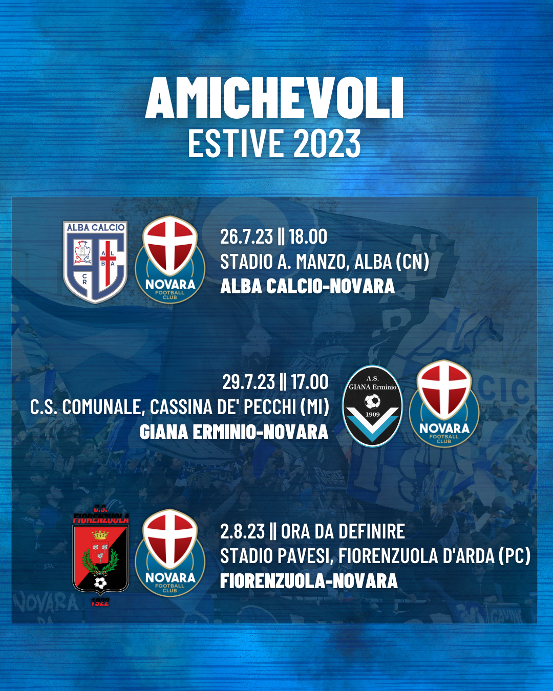 Read more about the article Il programma delle amichevoli estive 2023