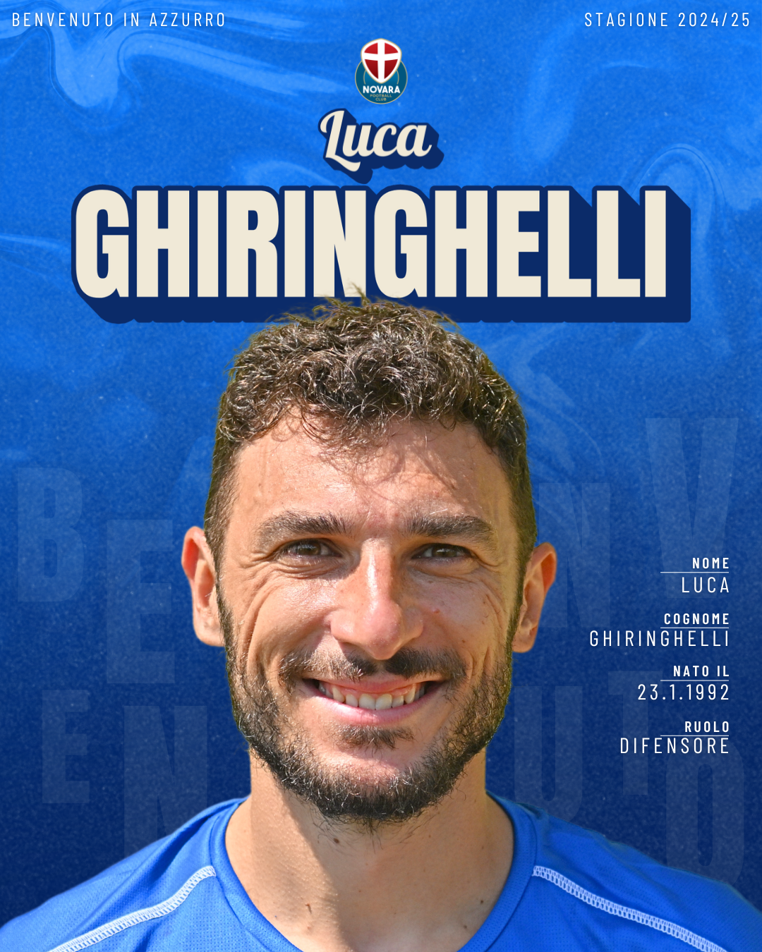 Read more about the article Luca Ghiringhelli è un nuovo calciatore del Novara FC