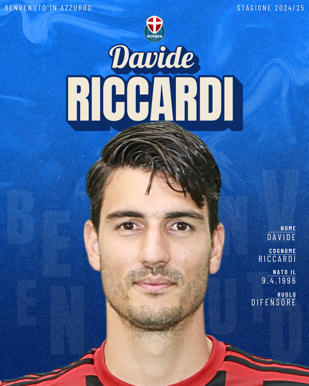 Read more about the article Davide Riccardi è un calciatore del Novara FC